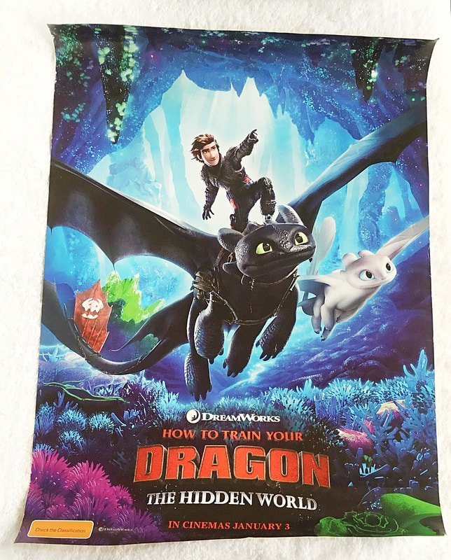 HOW TO TRAIN YOUR DRAGON 3 movie 27x40 VINYL POSTER Banner Night Fury Toothless 